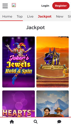 Jackpot móvil del casino Lucky31
