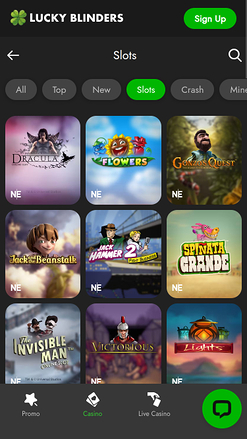 Lucky Blinders Casino-Spiele