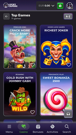 Lucky Capone Casino Mobile Games