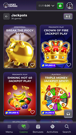 Lucky Capone Casino Mobile Jackpot