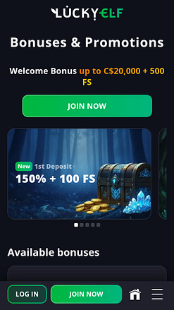 Promotions mobiles du casino Luckyelf