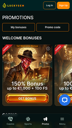 Promotions mobiles du casino Luckygem