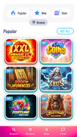 Juegos móviles del casino Luckykong