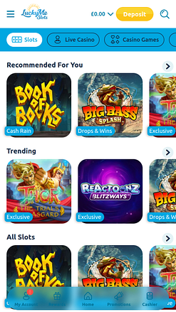 Juegos móviles del casino LuckyMe Slots