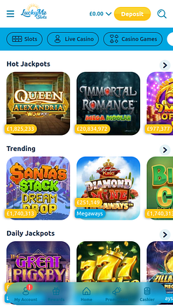 Jackpot móvil del casino LuckyMe Slots