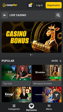 Page mobile des croupiers en direct du casino LuckyPari