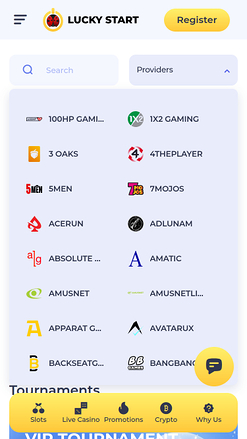 Développeurs de jeux mobiles Luckystart Casino