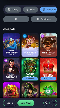 Jackpot mobile du casino Luckywins