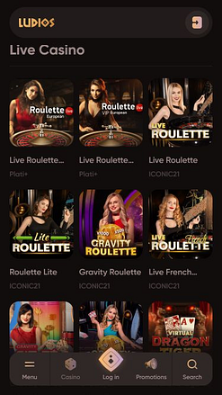 Casino Ludios Móvil con Crupier en Vivo