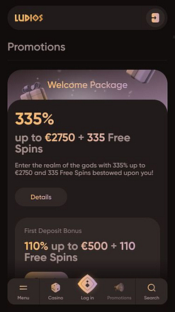 Promociones móviles de Ludios Casino