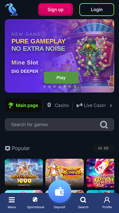 Page d'accueil mobile de Lukkly Casino