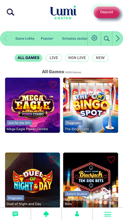 Juegos móviles de Lumi Casino