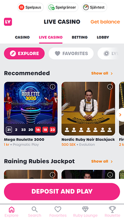 Casino mobile Lyllo avec croupier en direct