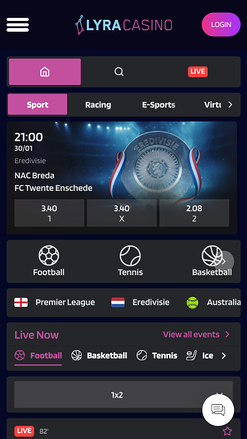 Sports de Lyra Casino sur mobile