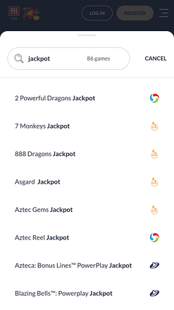 Jackpot mobile du casino M88