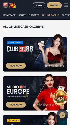 Casino mobile M88 avec croupier en direct