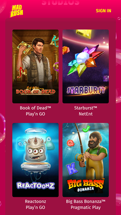 Разработчики мобильных игр для казино Mad Rush