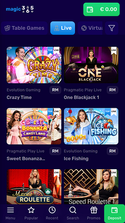Magic365 Casino Live Dealer Mobile
