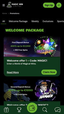 MagicWin Casino Mobile-Aktionen