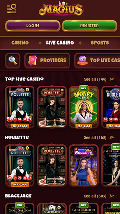 Magius Casino Croupier Mobile en Direct