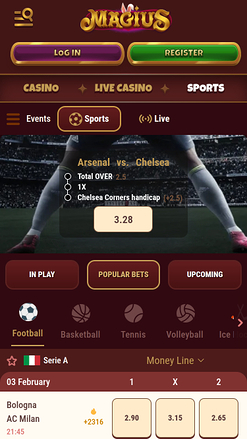 Sports mobiles Magius Casino