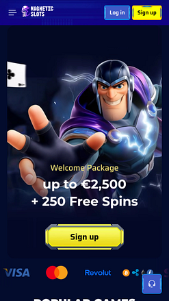 Homepage screenshot of Magneticslots Casino for Mobile