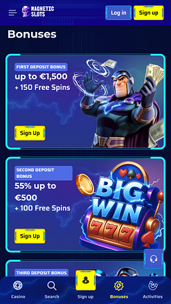 Promotions screenshot of Magneticslots Casino for Mobile