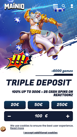 Mainio Casino Mobile Homepage