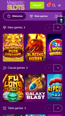 Jeux mobiles de casino Majestic Slots