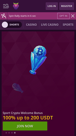 Página de inicio móvil de Malina Casino