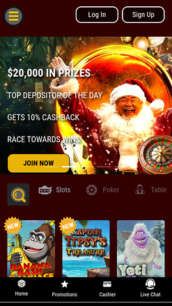 Mandarin Palace Casino Mobile Homepage