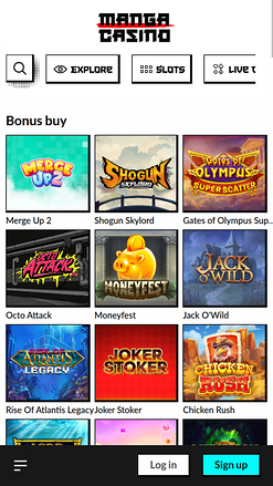 Bonus d'achat pour Manga Casino Mobile