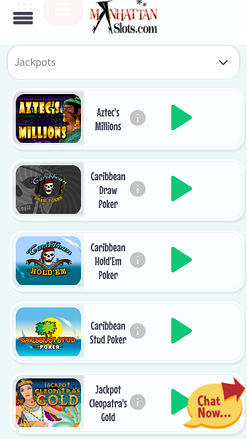 Jackpot mobile del Manhattan Slots Casino