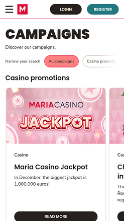 Promotions mobiles du casino Maria