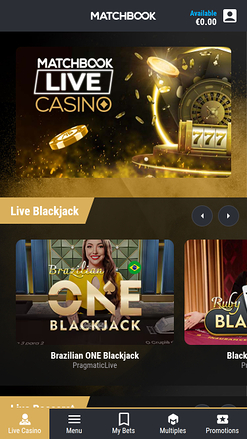 Matchbook Casino Mobile avec croupier en direct