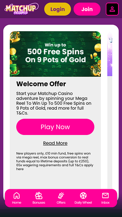 Promociones móviles de Matchup Casino