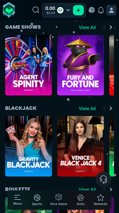 Mega Dice Casino Mobile avec croupier en direct