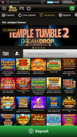Mega Riches Casino Мобильная версия Джекпот