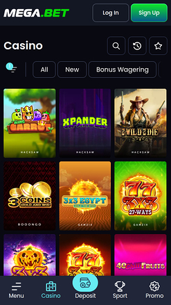 Jeux mobiles de casino Mega.bet