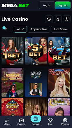 Mega.bet Casino Mobile Croupier en direct