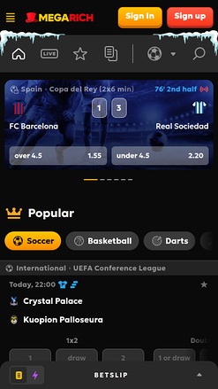 Megarich Casino Mobile Sports