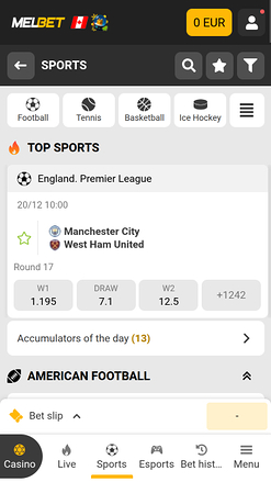 Melbet Casino Mobile Sports
