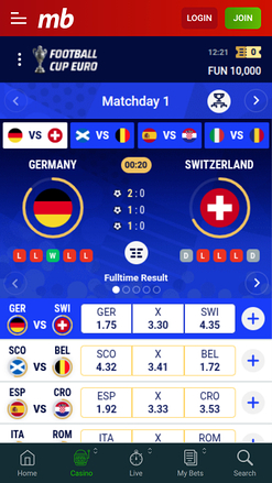 Jeux virtuels mobiles du casino Meridian Bet