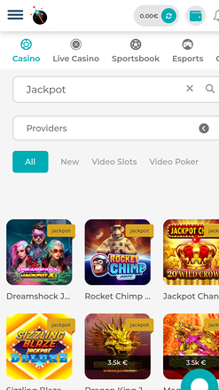 Jackpot mobile du casino Merlin