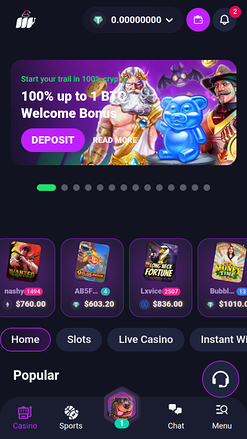 Metaspins Casino Mobile Homepage