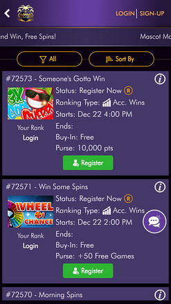 Tournois mobiles du Miami Club Casino