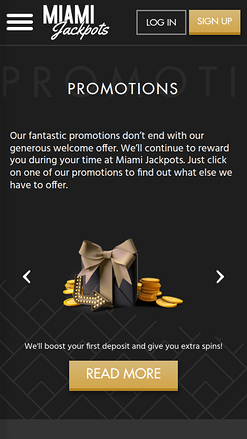 Promozioni per dispositivi mobili del casinò Miami Jackpots