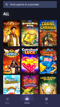 Juegos móviles de Millionaire Casino
