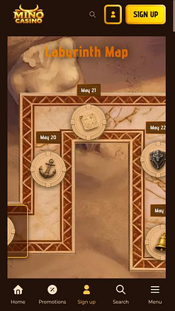 Mapa del laberinto del Casino Mino (página móvil)