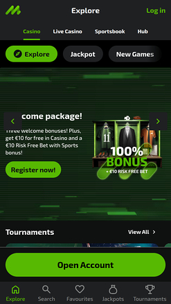 Mobile Bet Casino-Homepage
